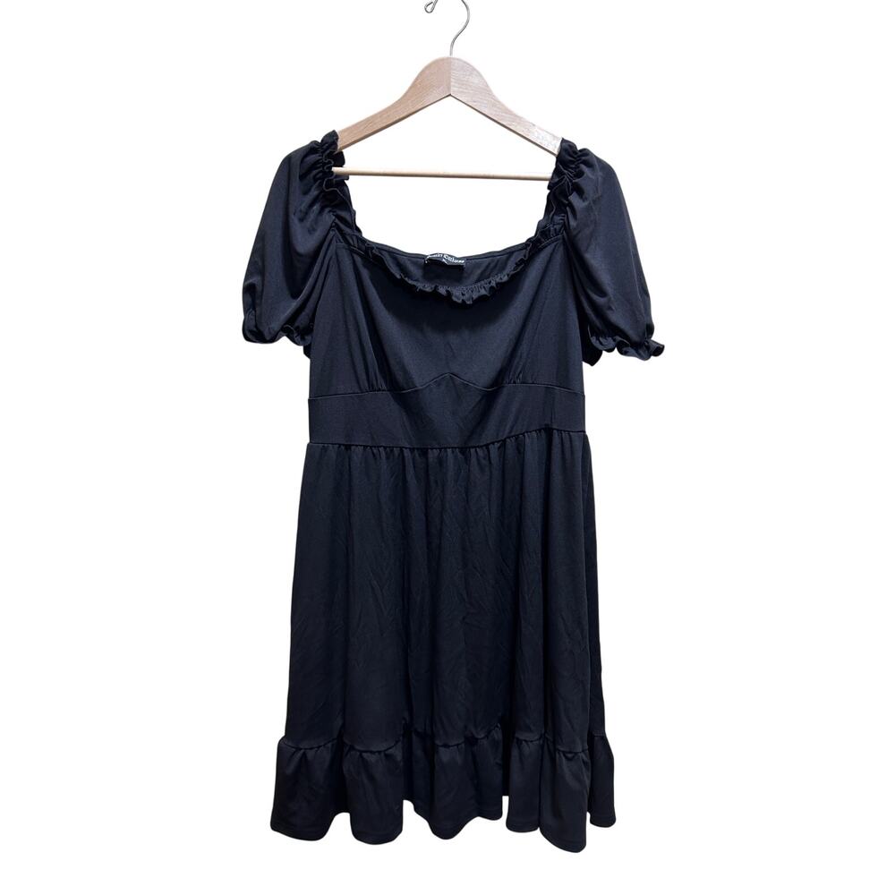 Scarlet Darkness Black Milkmaid Babydoll Dress XL Puff Sleeve Whimsygoth Vamp - Picture 2 of 5
